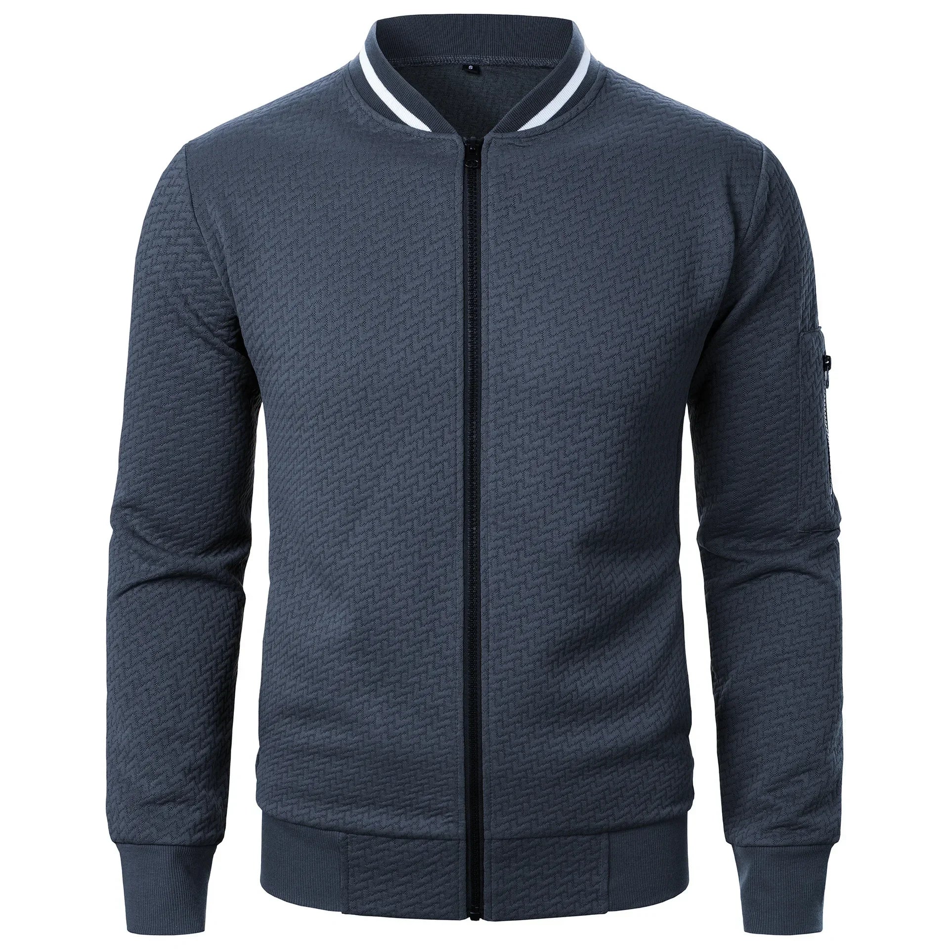 Veste de Baseball pour hommes, Streetwear, nouvelle mode d'automne, vestes décontractées de couleur unie pour hommes, manteau en tissu Jacquard pour hommes