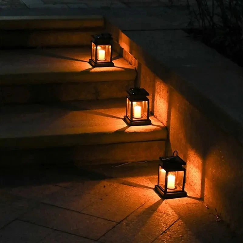 Lampes solaires d'extérieur pour décoration de jardin, lanterne de palais rétro, lampes à bougie, éclairage de paysage, lampadaires