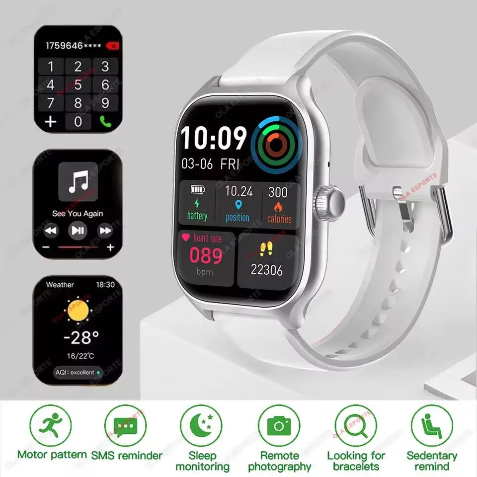 Nouvelle montre intelligente 2.01 pouces HD affichage réponse faire appel Message vue Modes de Sport bricolage cadran prévisions météorologiques pour hommes femmes
