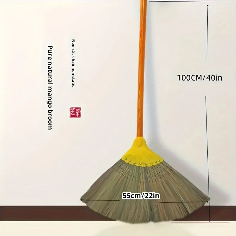 Balai à mangue tissé à la main écologique - adapté aux sols durs - idéal pour les salon, les chambres, les cuisines et le nettoyage extérieur