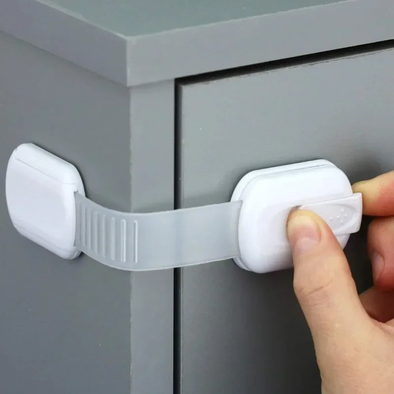 Baby safety lock, child safety lock, baby safety straps, adhesive latches for cabinet drawer doors, baby safety