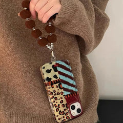 Coque vortex perforée, coque de téléphone rayée personnalisée avec chaîne pour iPhone 11 12 13 14 15 16 pro max