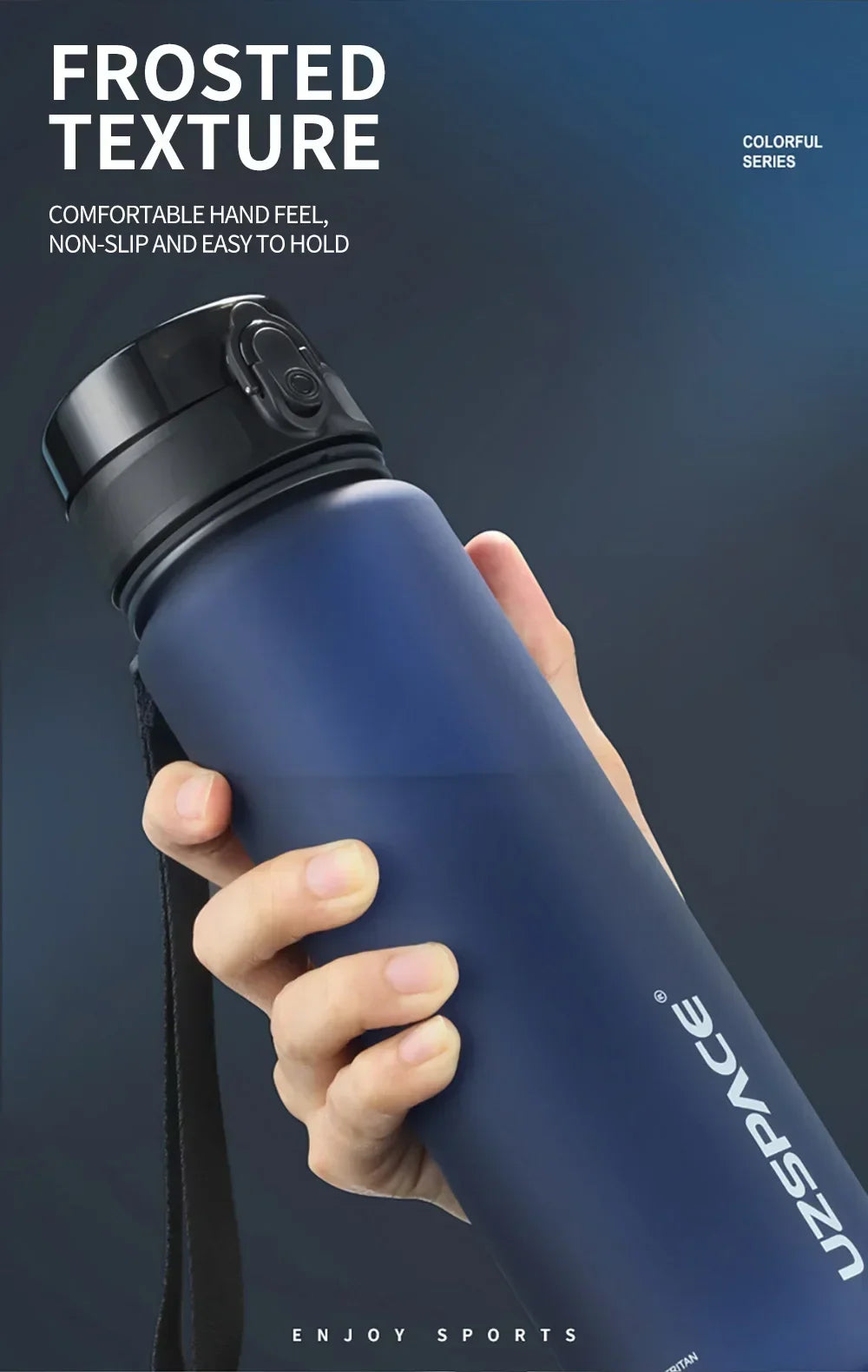 Bouteille d'eau portable sans BPA pour enfants et adultes, haute qualité, 500ml, 1000ml, cuillère à soupe de sport, clics amicaux, HI
