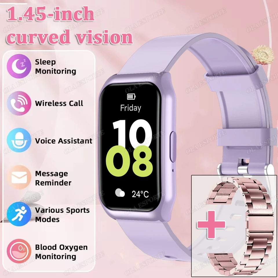 Nouveau écran incurvé montre intelligente 2025 pour montre de santé fréquence cardiaque sang oxygène/pression moniteur de sommeil sport étanche Smartwatch