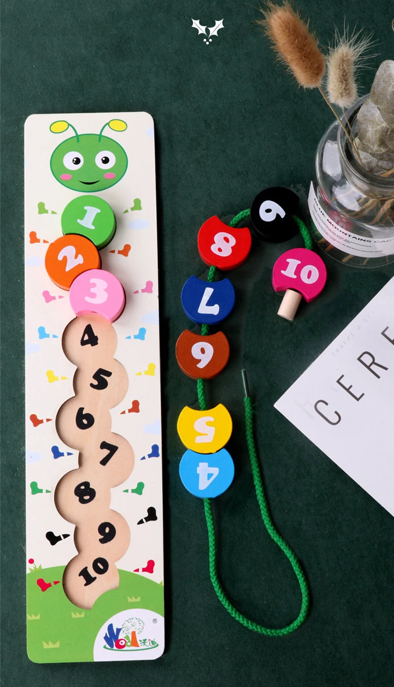 Jouets de laçage en bois pour les tout-petits, Puzzle, activités préscolaires, motricité Fine, jeux éducatifs précoces pour enfants
