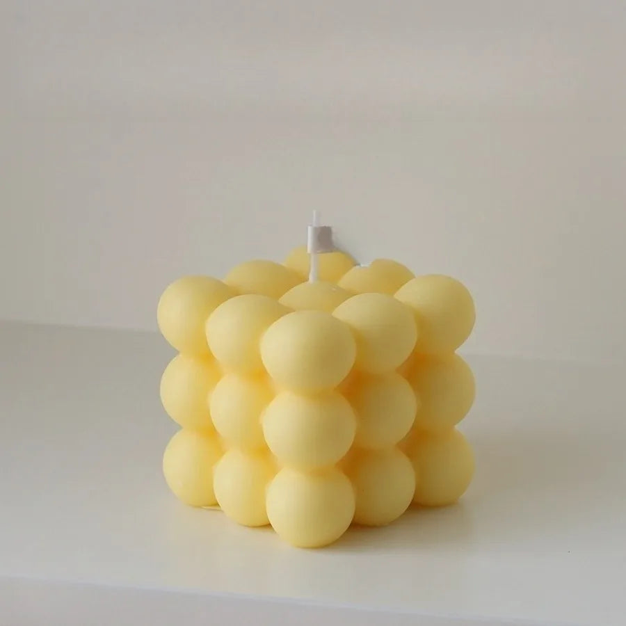 Bougie parfumée en forme de Cube à bulles, 1 pièce, faite à la main, pour aromathérapie, cire de soja, décoration de la maison, bougies pour fête d'anniversaire et de mariage