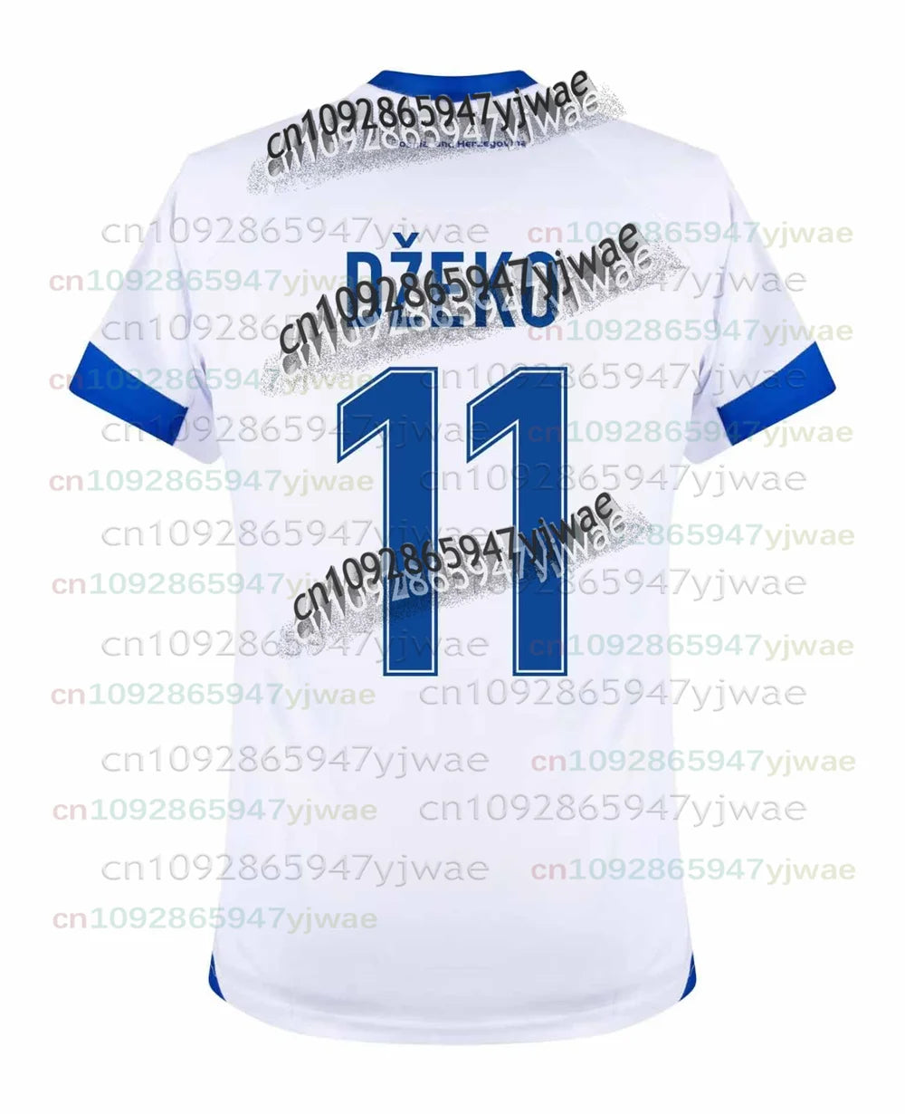 Maillot de football Bosnie-Herzégovine 2025-2026 DZEKO 11 – T-shirt de football pour homme, maillot d'entraînement domicile/extérieur bleu et blanc, uniforme de supporter