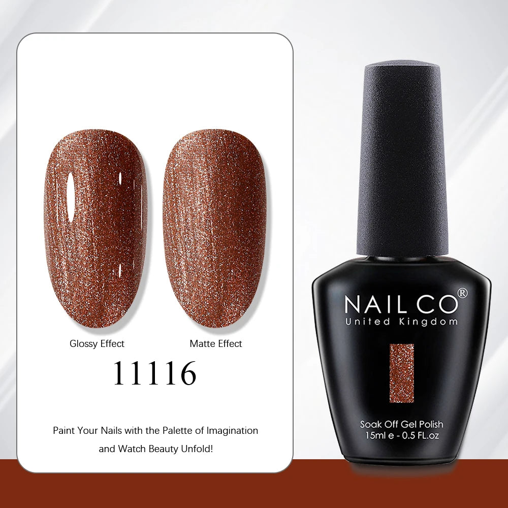NAILCO 15ml Vernis à ongles Gel Vernis Semi Permanent UV Gel Vernis manucure Vernis Nail Art Nude Gel Poliish