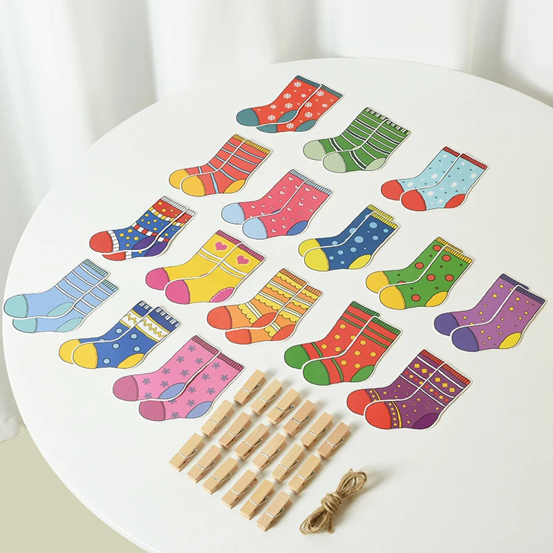 Matériel Montessori pour tout-petits, jouets de bricolage, chaussettes, tri des couleurs, jeux assortis, jouets d'apprentissage éducatif précoce, outils pédagogiques préscolaires