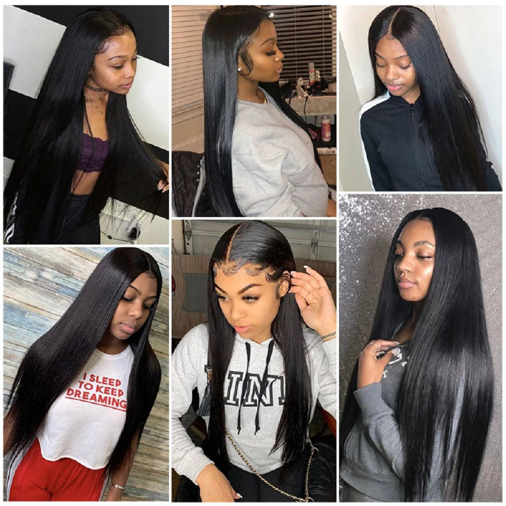 Fow Momen-Extensions de Cheveux Péruviens 100% Naturels Lisses, Tissage en Lot de 1/2/3/4 Paquets Richesse, 8-30 Pouces