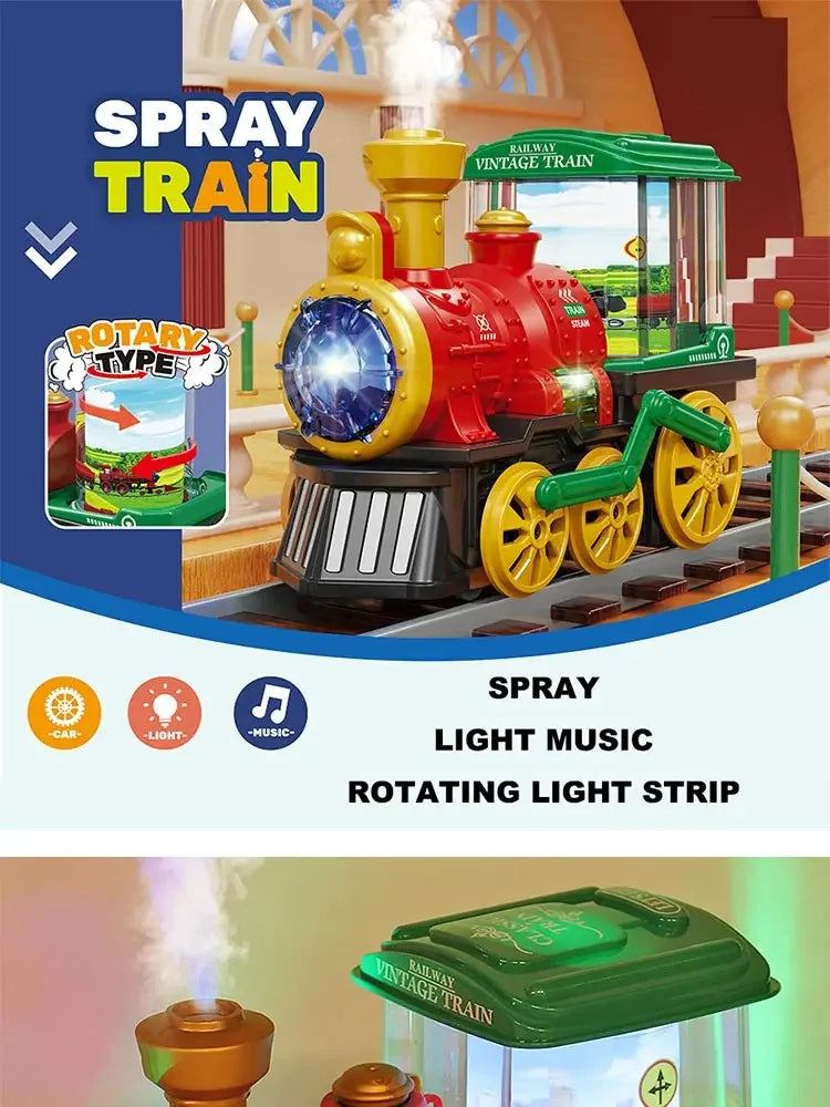 Jouet de Train pour tout-petits 3-5, camions Locomotive moteur à vapeur électrique avec fumée, lumière et son, camions jouets pour tout-petits, cadeau pour garçons