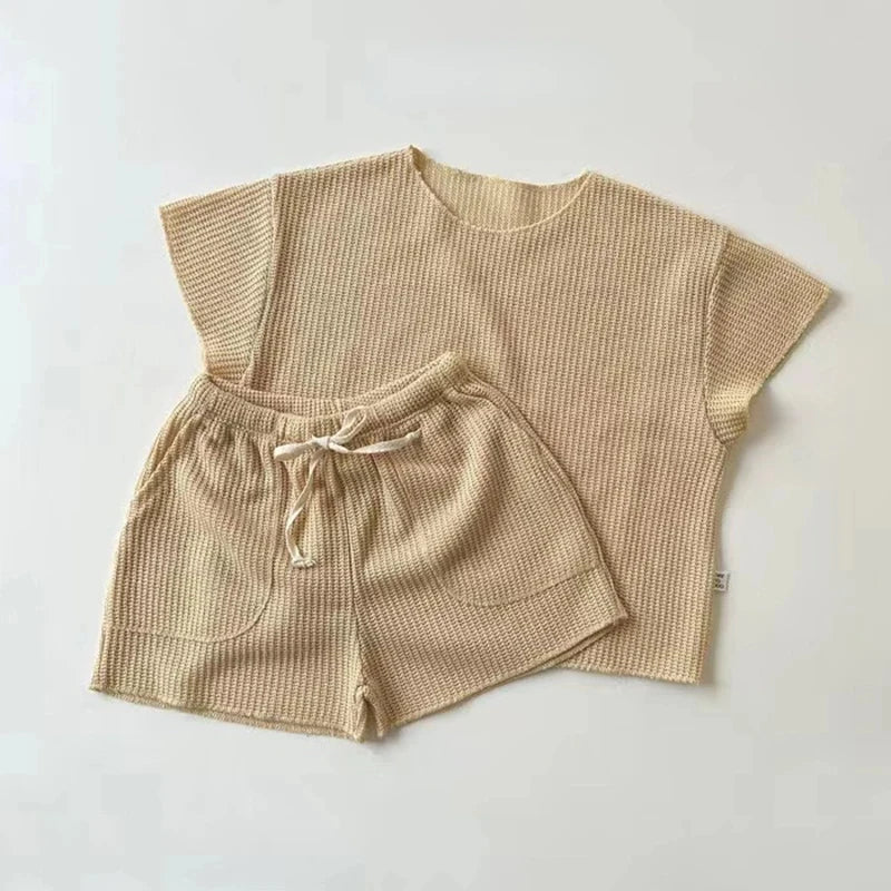 Ensemble de vêtements pour enfants, t-shirt + short pour nouveau-né, ensemble de jogging décontracté, 2 pièces, pour garçons et filles, nouvelle collection printemps été