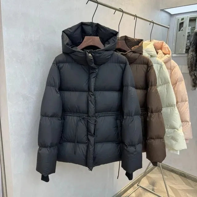 Veste femme 2025 nouveau hiver Parkas femme vers le bas coton pardessus à capuche décontracté épais chaud rembourré manteau court dames vêtements d'extérieur hauts