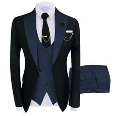 New Men's Suit Popular Luxury Clothing Party Stage Men's Suit Groomsmen Regular Fit Tuxedo 3 Piece Set Jacket + Pants + Vest