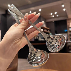 Cuillère à soupe en acier inoxydable, cuillère de grande capacité, vaisselle argentée polie miroir, vaisselle de cuisine pour la maison