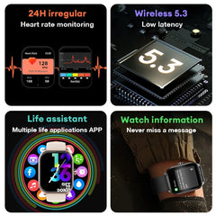 Montre intelligente 2.01 ''AMOLED écran incurvé IP68 étanche Bluetooth 5.3 appel AI Vioce Assistant Fitness Smartwatch pour hommes