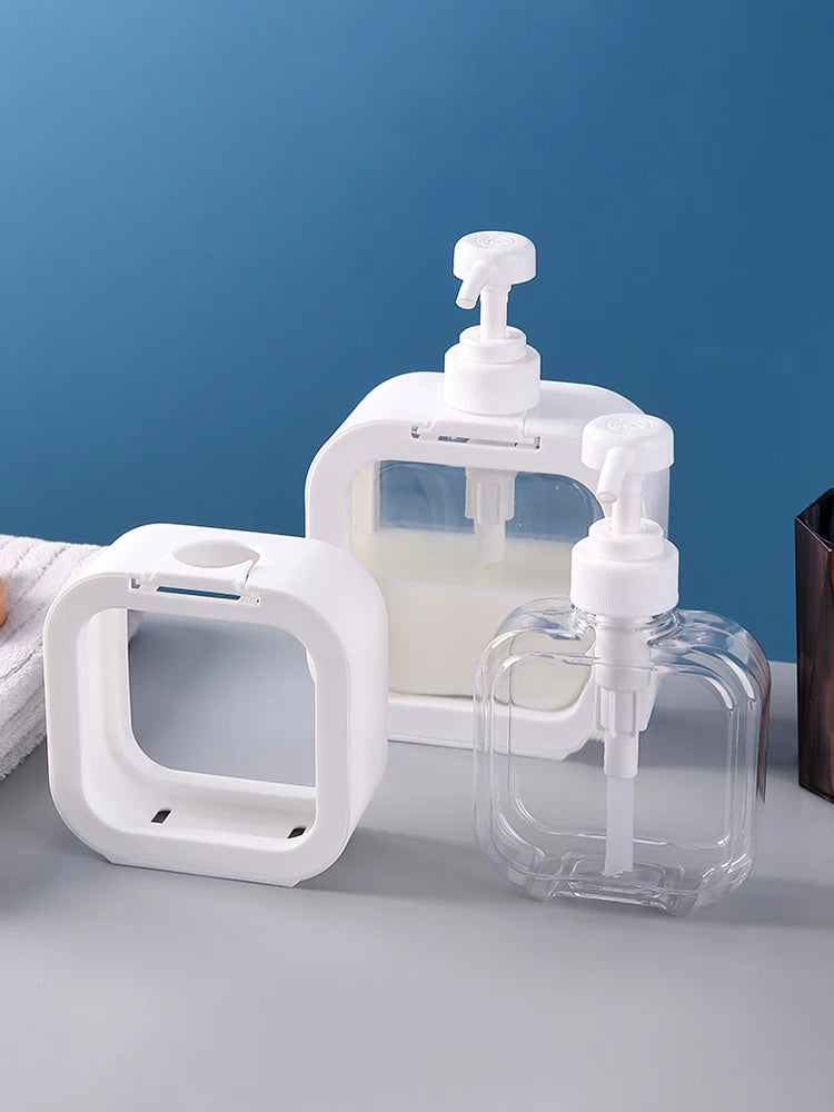 Bouteille distributrice de savon de grande capacité, bouteille de presse en plastique transparent et visible, adaptée aux voyages, à la cuisine, à la salle de bain