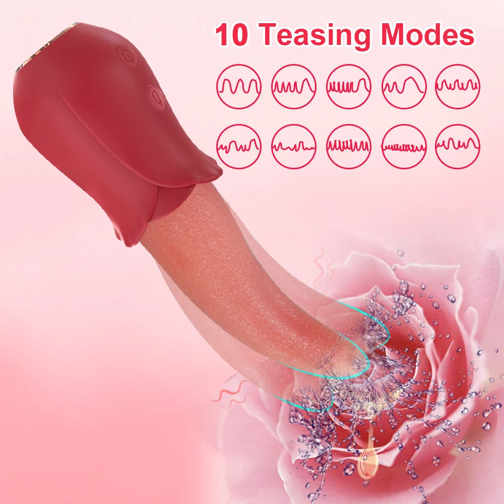Vibromasseur puissant pour lécher la langue, jouet sexuel pour adulte pour femmes, Masturbation féminine, point G, stimulateur de mamelon, vagin et Clitoris