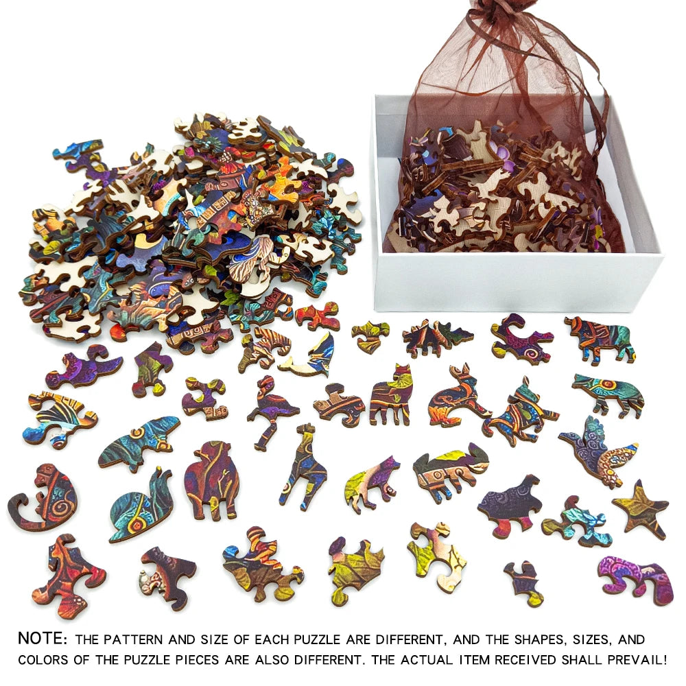 Puzzle en bois en forme d'animal irrégulier pour chat, jouet de haute difficulté, anniversaire, Noël, document proxy