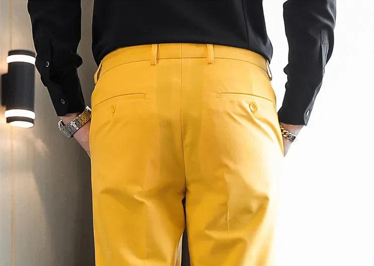 Pantalons formels hommes 2024 nouveau élégant homme bureau travail pantalon décontracté élastique coton pantalon hommes 17 couleurs pantalons Hombre