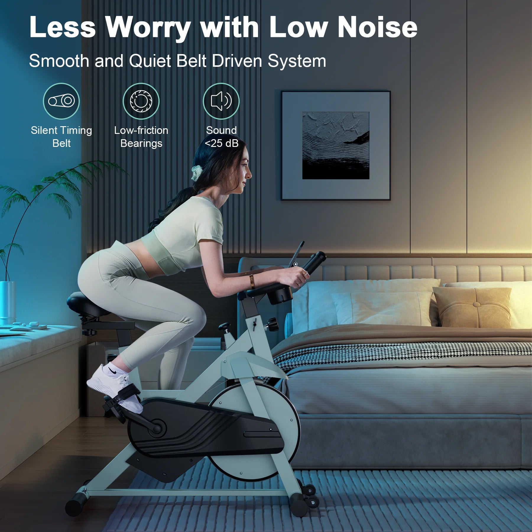 Superun Exercise Bike, 32-Level Magnetic Resistance Stationary Bike for Home, Low Noise Home Training Bike