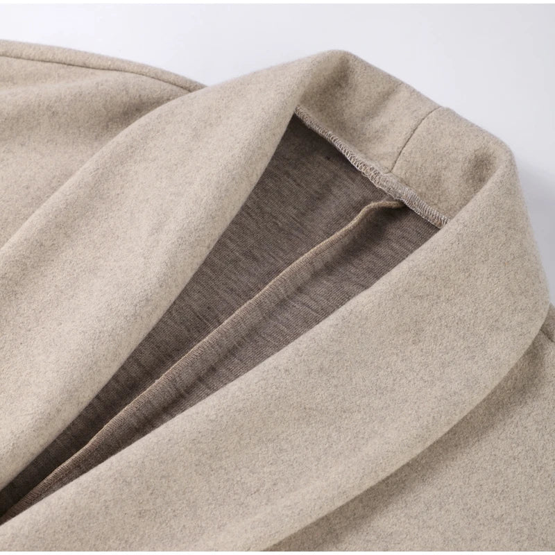 Manteau Long à lacets pour femme, manteau de bureau élégant en laine, fourrure, Patchwork, manches longues, vestes Cardigan amples, nouvelle collection 2025