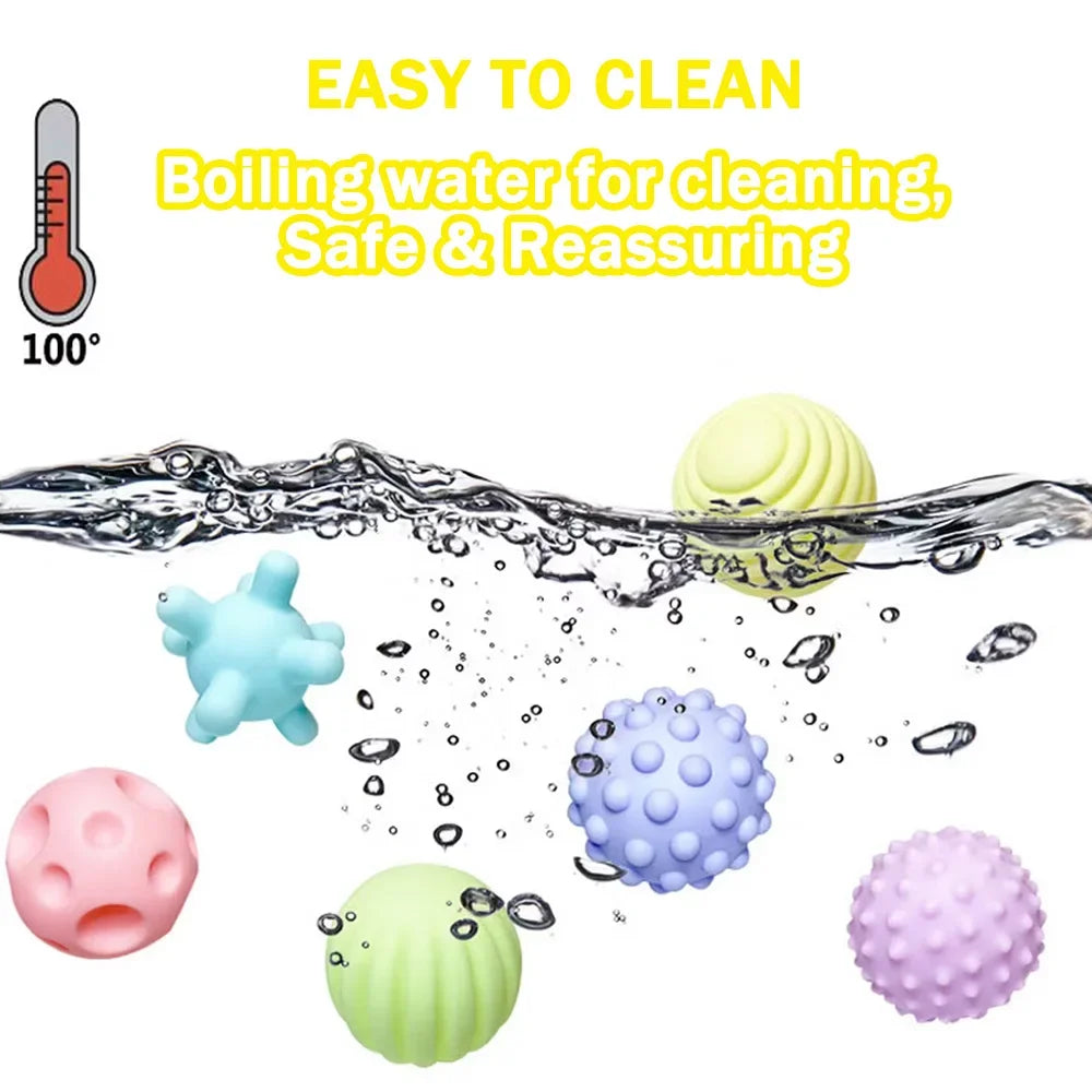 Boules texturées pour bébé, jeu sensoriel, activité de 6 à 12 mois, balle multi-doux, jouets de douche Montessori pour enfants, meilleur cadeau, 6 pièces