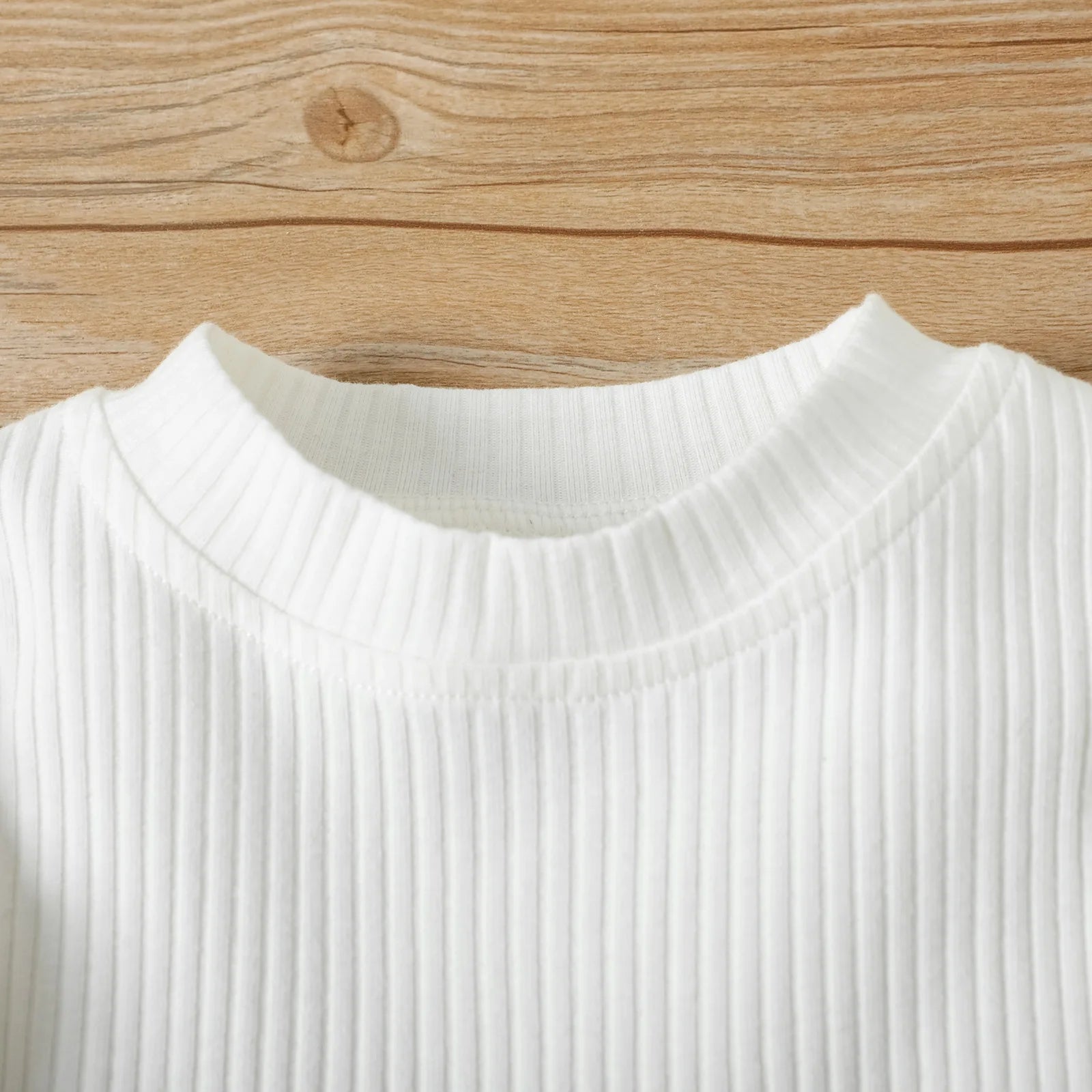 Ensemble de vêtements pour enfants filles, chemisier côtelé à manches longues bouffantes + pantalon en cuir PU avec ceinture, 2 pièces pour vêtements pour filles, taille 1 2 3 4 5 6