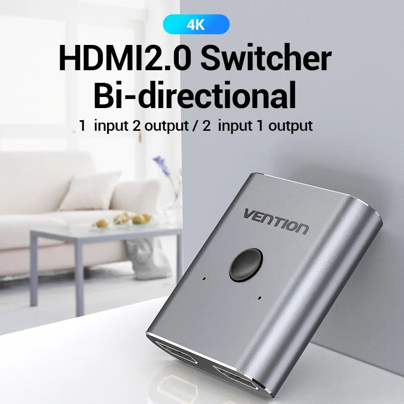 Vention HDMI commutateur 4K 60Hz bi-direction 2.0 commutateur HDMI 1x2/2x1 adaptateur pour PS4/5 Xiaomi TV Box 8K HDMI 2.1 répartiteur
