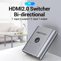 Vention HDMI commutateur 4K 60Hz bi-direction 2.0 commutateur HDMI 1x2/2x1 adaptateur pour PS4/5 Xiaomi TV Box 8K HDMI 2.1 répartiteur