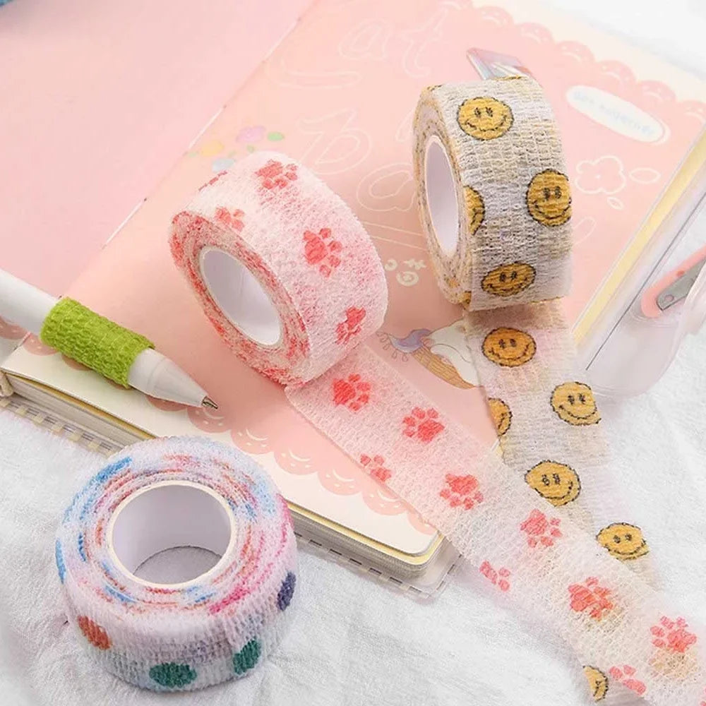 5-piece set self-adhesive elastic bandage, first aid wrap, sprain, cohesive elastic bandage, sports injury, finger bandage, adhesive wrap