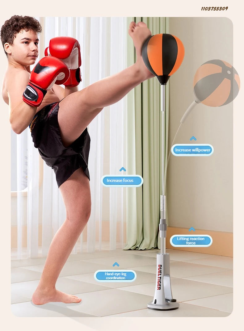 Sac réflexe de boxe gonflable pour l'entraînement de réaction, de visée et d'agilité, équipement de Fitness à domicile, sac de boxe d'installation en un clic