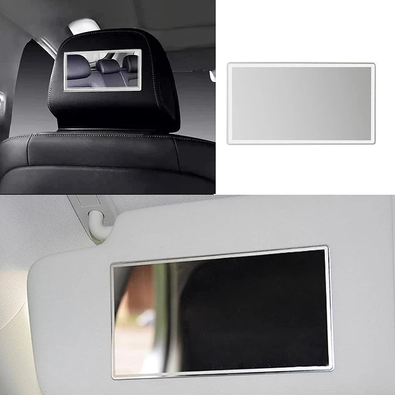 Miroir de maquillage de voiture en acier inoxydable, Portable, pare-soleil automatique, miroirs HD, miroir intérieur de voiture, style universel