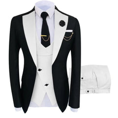 New Men's Suit Popular Luxury Clothing Party Stage Men's Suit Groomsmen Regular Fit Tuxedo 3 Piece Set Jacket + Pants + Vest