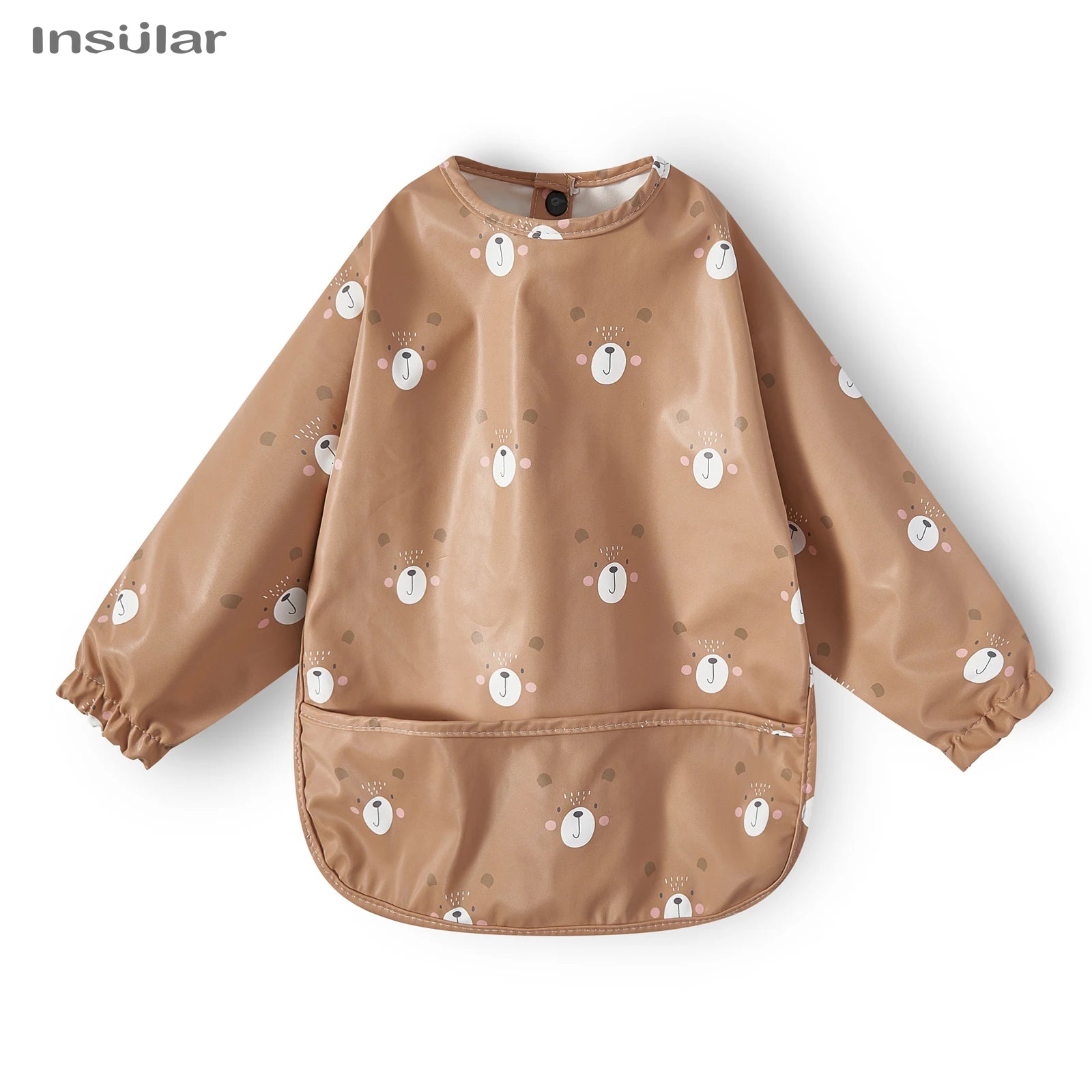 Nouveau bavoir bébé avec poche pour accessoires d'alimentation bavoirs pour enfants imperméable à manches longues bavoirs tabliers à manches longues