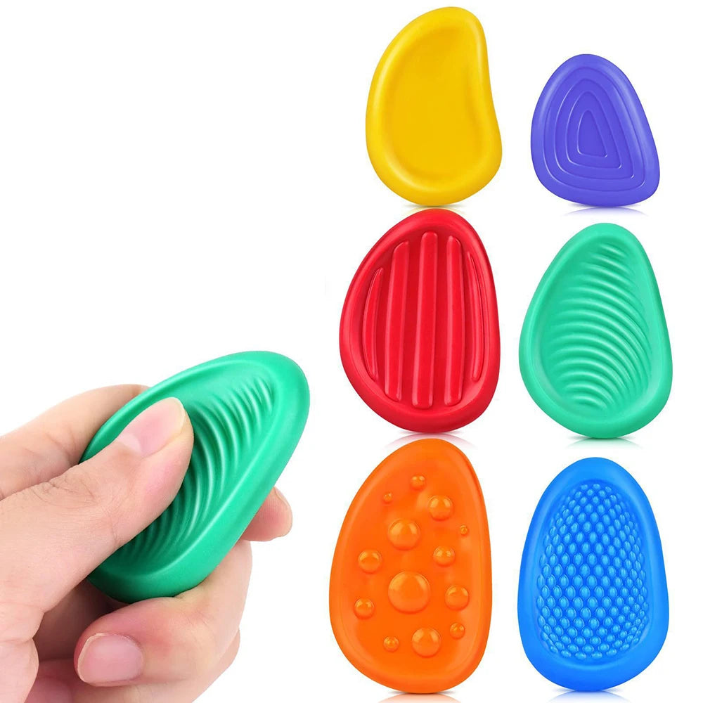 Jouets sensoriels en pierre de Silicone pour adultes, 6 paquets texturés pour l'autisme et les enfants, jouets apaisants, anti-Stress, nouvelle collection 2025