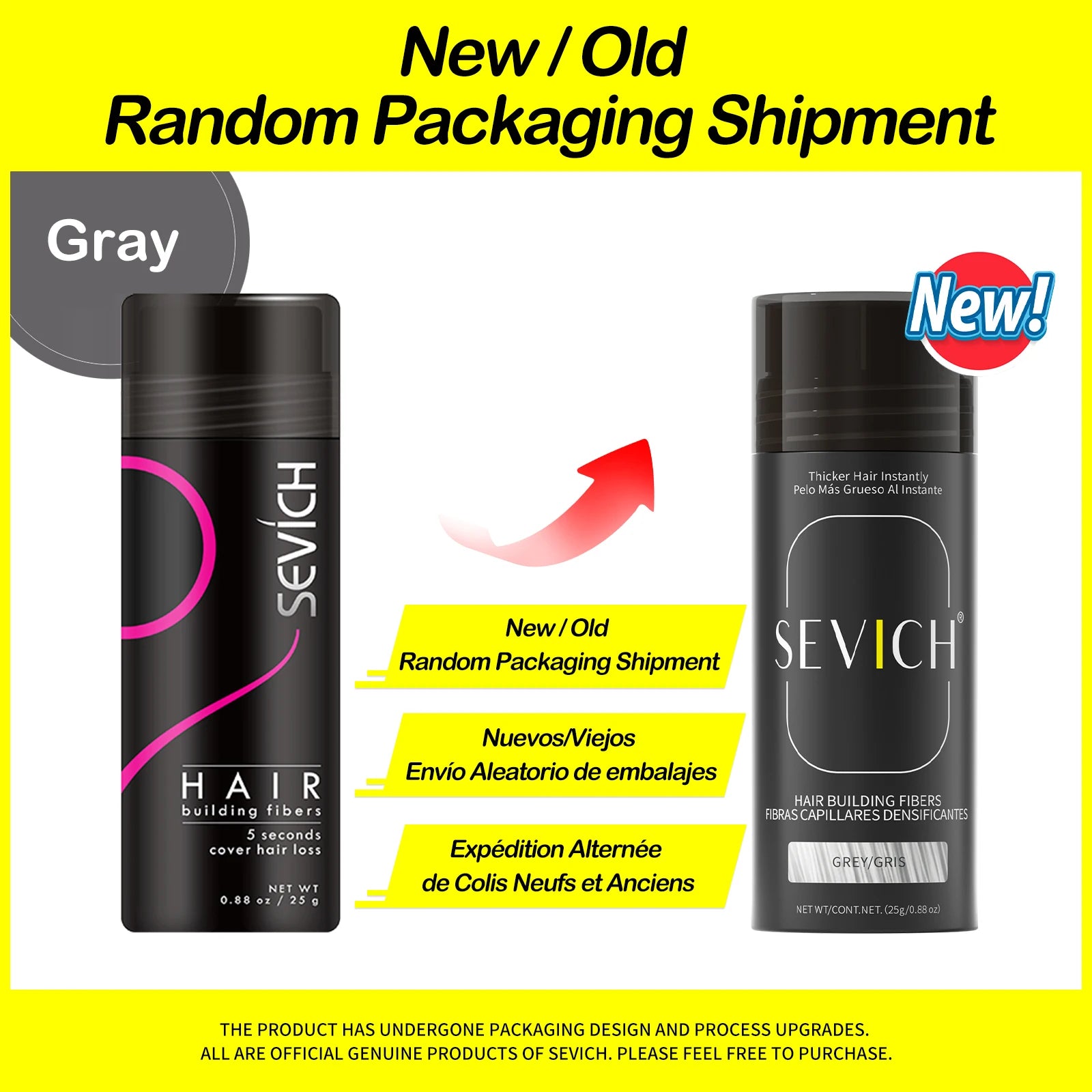 Sevich 25g fibres de renforcement des cheveux poudre produits de perte de cheveux extension chauve épaissir pot de pulvérisation de cheveux kératine