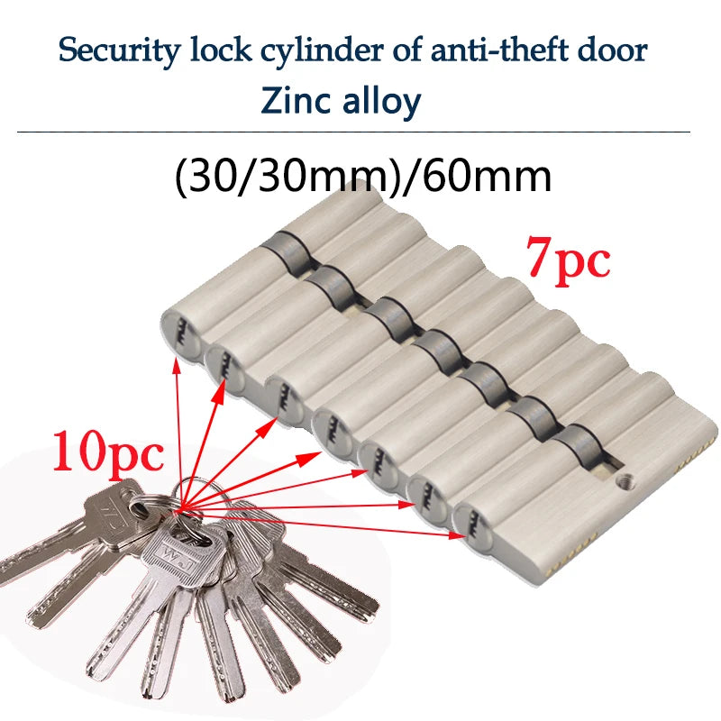 Serrure intelligente, cylindre de casier, porte cylindrique avec clé principale, serrure de porte d'entrée intérieure 60mm 70mm 80mm, clé me personnalisée