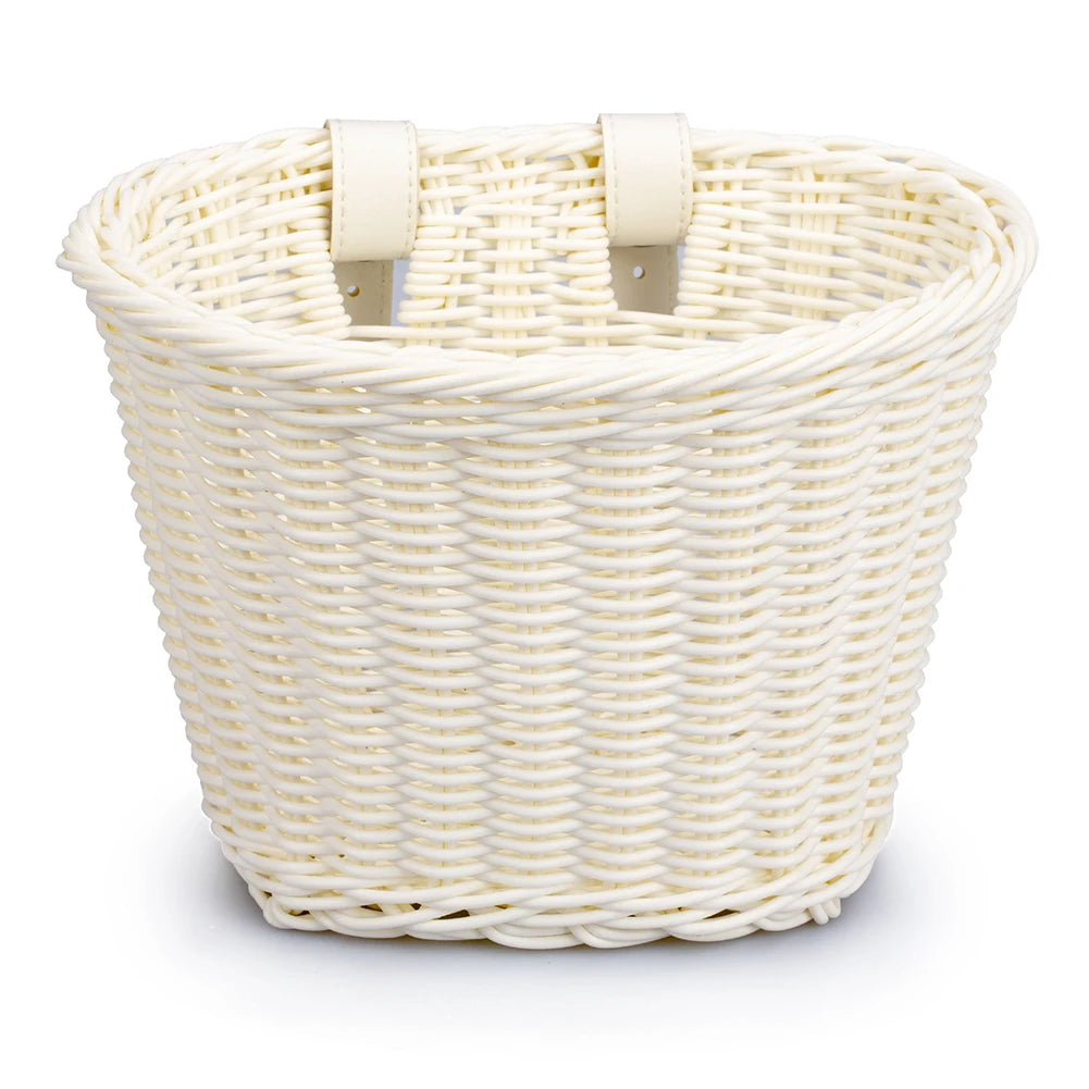 Mir de vélo en rotin tissé à la main pour enfants, ensemble de cloche, pompon, autocollants, guidon avant, accessoires de vélo