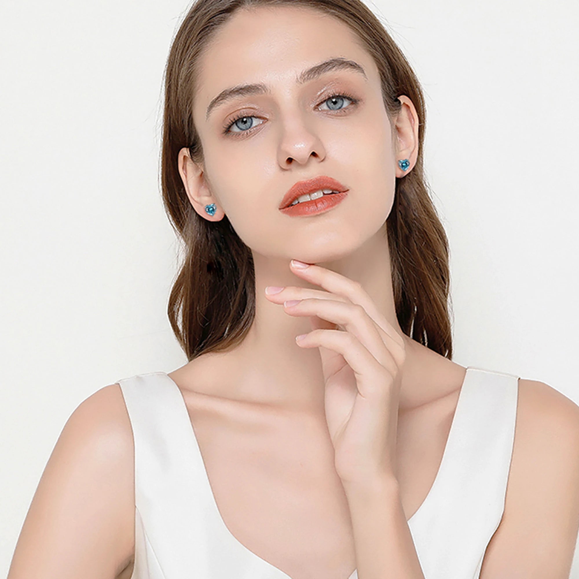 Effie Queen 925 boucles d'oreilles en argent Sterling pierre de naissance pour femmes AAA Zircon cubique 12 couleurs boucles d'oreilles mode fille bijoux SE84