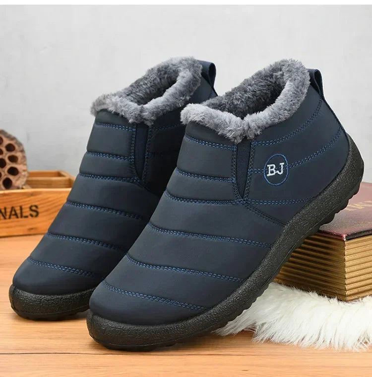Bottes d'hiver imperméables pour femmes, bottines de neige en peluche, chaudes, noires, chaussures à plateforme en coton pour Couple, nouvelle collection 2023