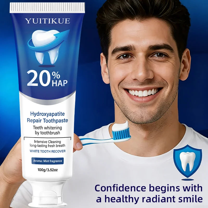 Dentifrice hydroxypatite 20% pour un nettoyage en profondeur et un blanchiment, rafraîchit l'haleine, des gencives, élimination de la Plaque dentaire