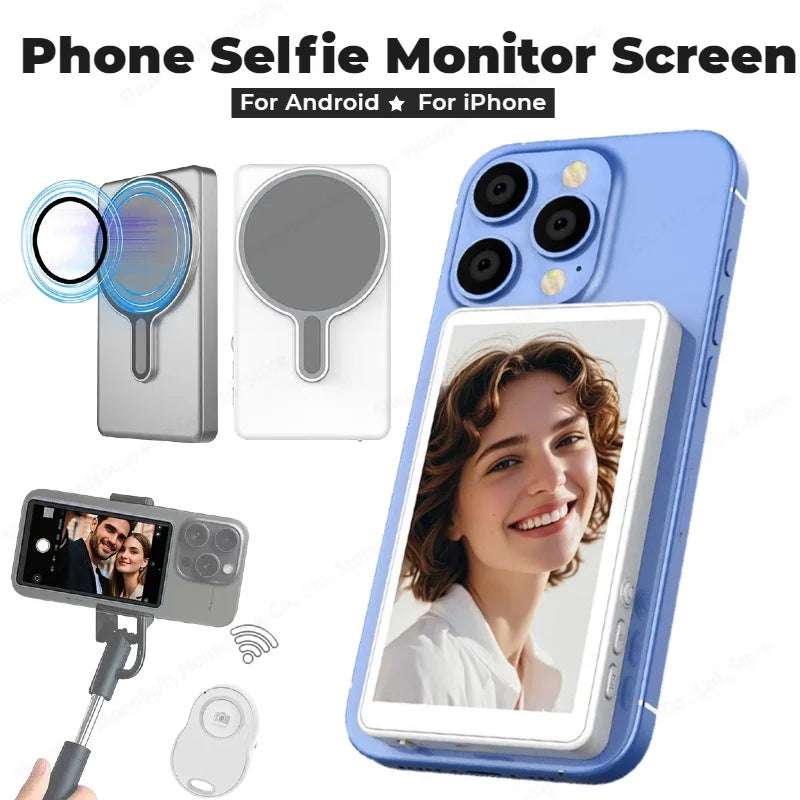 Smartphone moniteur magnétique écran projecteur téléphone caméra arrière Selfie pour Vlog enregistrement vidéo en direct pour Android iPhone