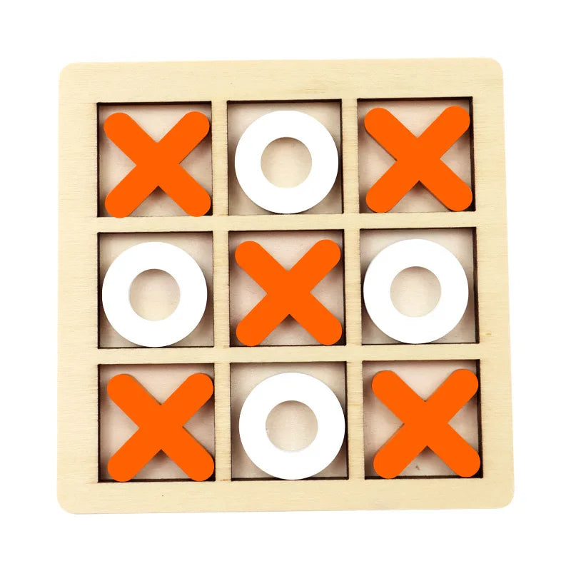 Jeu de puzzle Tic Tac Toe en bois pour deux joueurs, jeu de société interactif de logique et de stratégie, fête de famille, anniversaire, cadeau pour garçons et filles