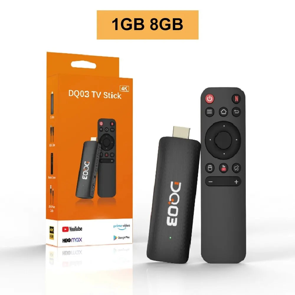 DQ03 Mini TV Stick, Façades, Android 10, Core ARM, Cortex A53, 2 Go, 16 Go, Support 4K, H.dissis, WiFi 2.4G et 5.8G Streaming Smart TV Box, 1 Go, 8 Go
