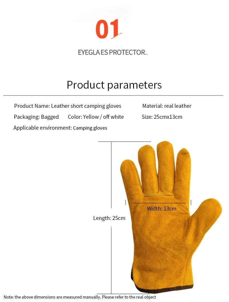 Gants de travail en cuir de vache souple pour hommes, pour conducteur, chasse, conduite, ferme, jardin, soudage, Protection de sécurité, gant de mécanicien