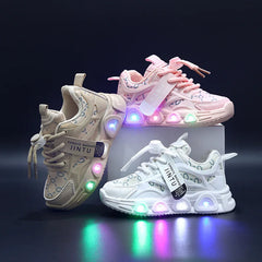 Enfants baskets 2025 printemps nouvelle fille Sneakers1-6 ans décontracté LED enfant chaussures mode filles chaussures chaussures De créateur Tenis De Mujer