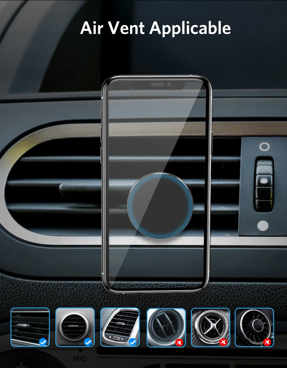 Support de téléphone magnétique universel pour voiture, pour tous les téléphones pour iPhone Xiaomi, Support magnétique pour grille d'aération, Support de téléphone portable GPS