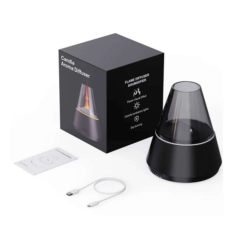 Diffuseur d'huiles essentielles, diffuseur d'arôme d'aromathérapie de Style moderne avec bougie, humidificateur ultrasonique à brume fraîche de parfum