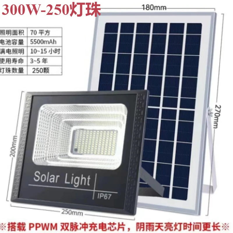 30-500W lampes solaires éclairage extérieur lumière de jardin projecteur ménage Rural lampadaires Super lumineux étanche applique chaude